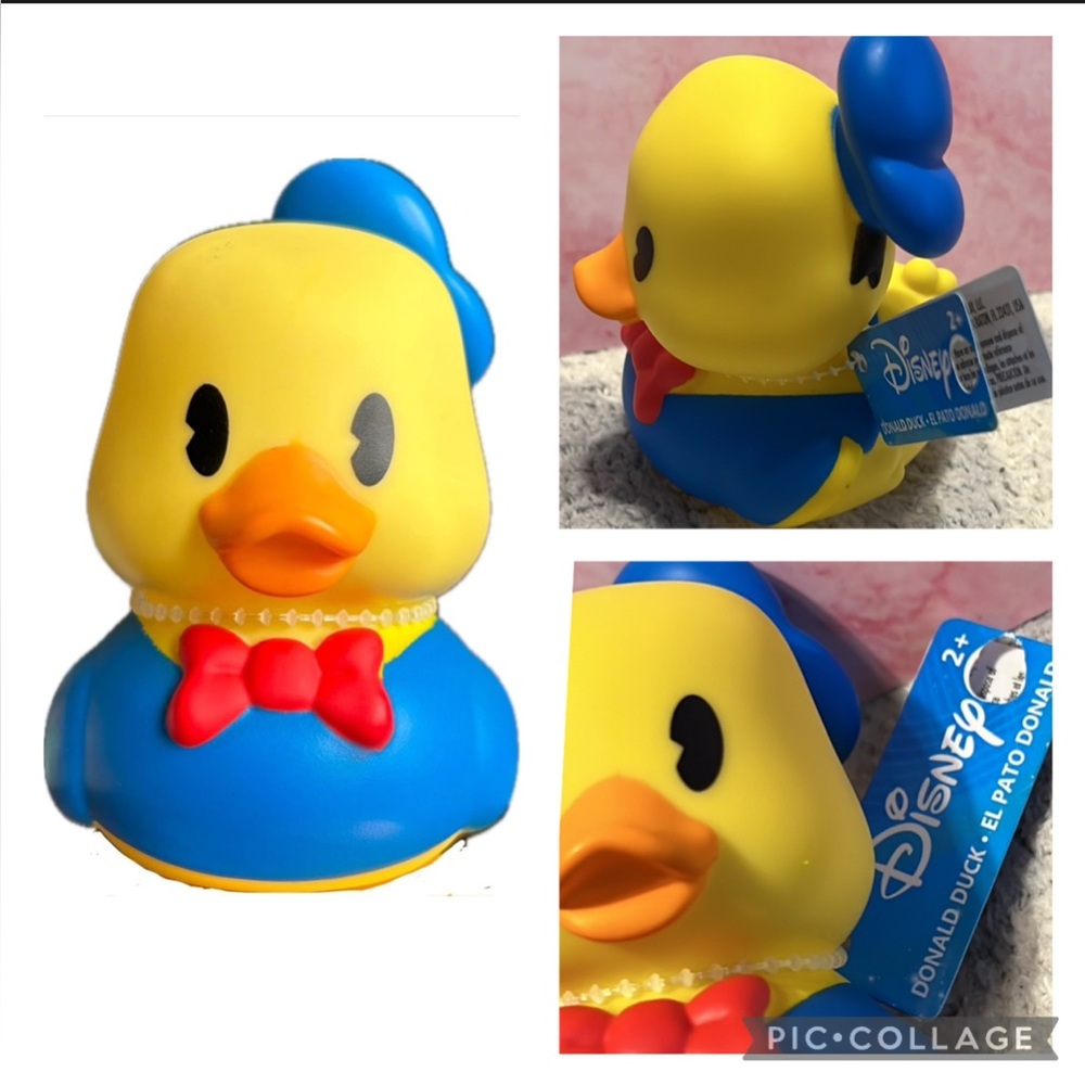 New Disney - Just Play 3" Rubber Duck Bath Toy - Donald The Duck Collectible